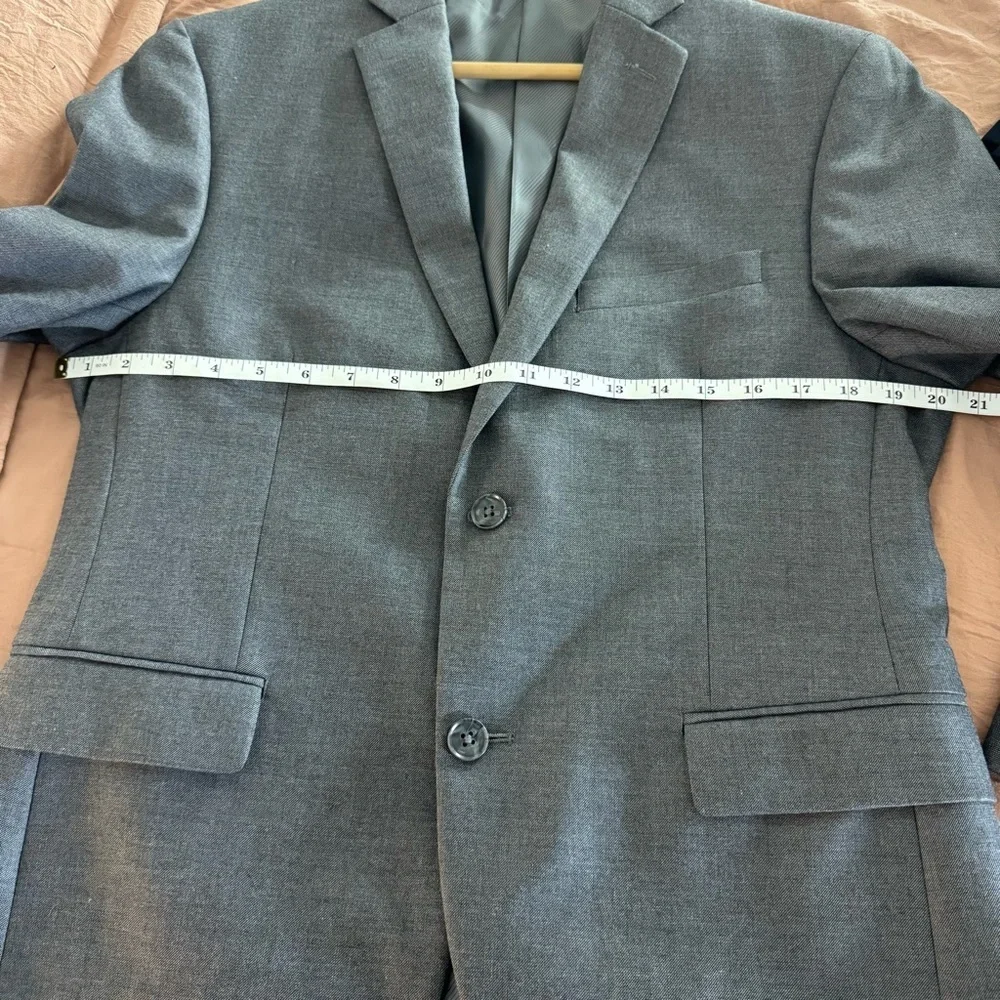 Alfani 2pc Suit Mens Gray Slim Fit Top, 32/30 Bottom Slim Fit